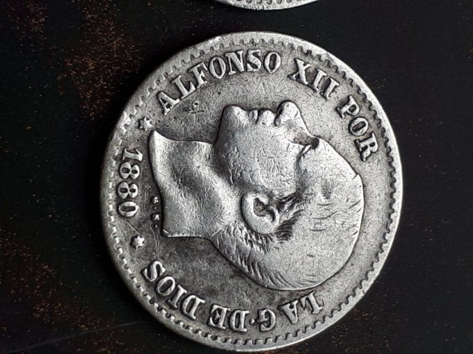 10 pièce argent alfonso 12 /13 1880 - 50 centimos