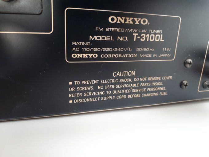 Onkyo turner T 3100 L am/fm