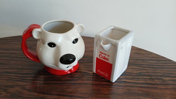 Mug + pot a lait coca cola original porcelaine