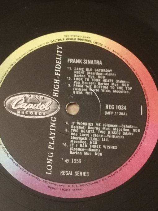 Disque vinyle 33 T Frank Sinatra