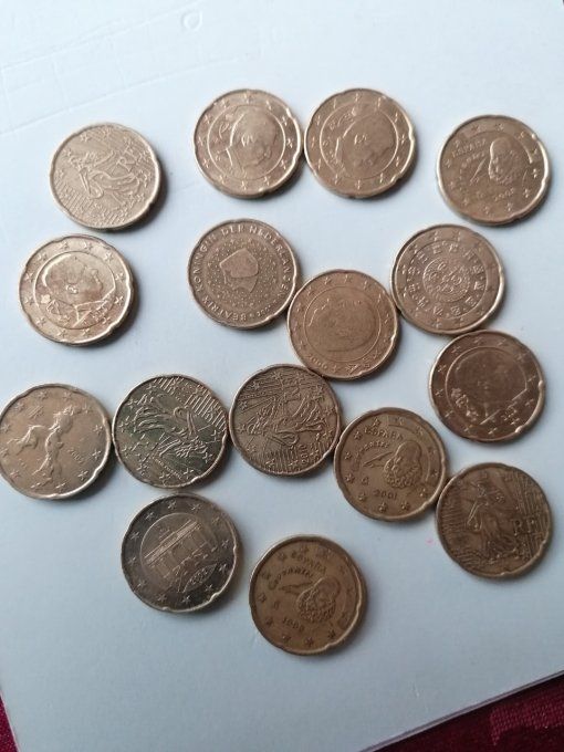 lot de 26 pièces de 20 centime euro collection 