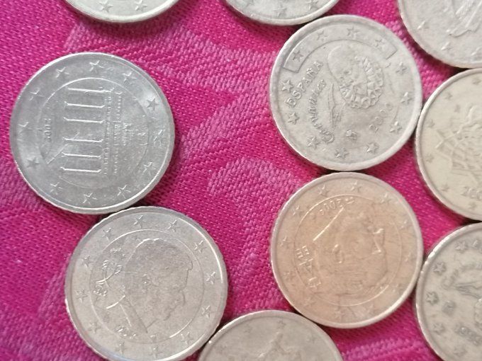 lot de 53 pièces de monnaie 0.50c euro cent