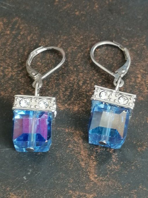 boucle oreille femme ametrine bleu