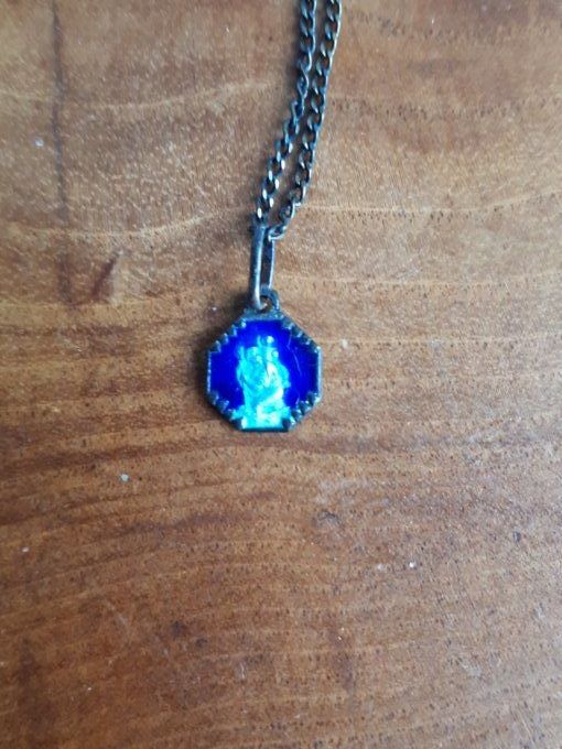 chaine argent + pendentif marie