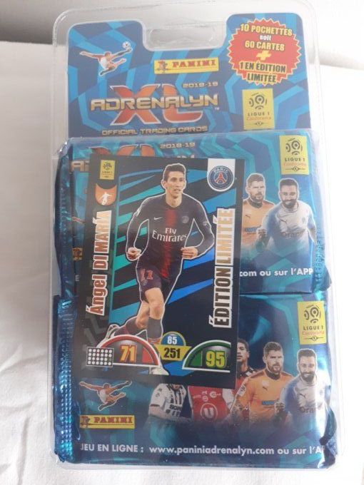 Panini adrenalyn  XL ligue1 Foot 2018-2019  blister 10 pochettes + edition limitée