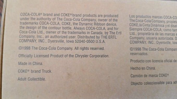 camion transporteur coca cola original metal