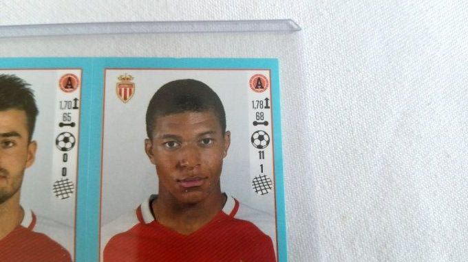 panini sticker mbappe monaco foot 2016