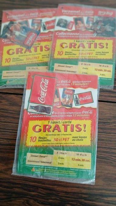 3 cartes de telephone coca cola