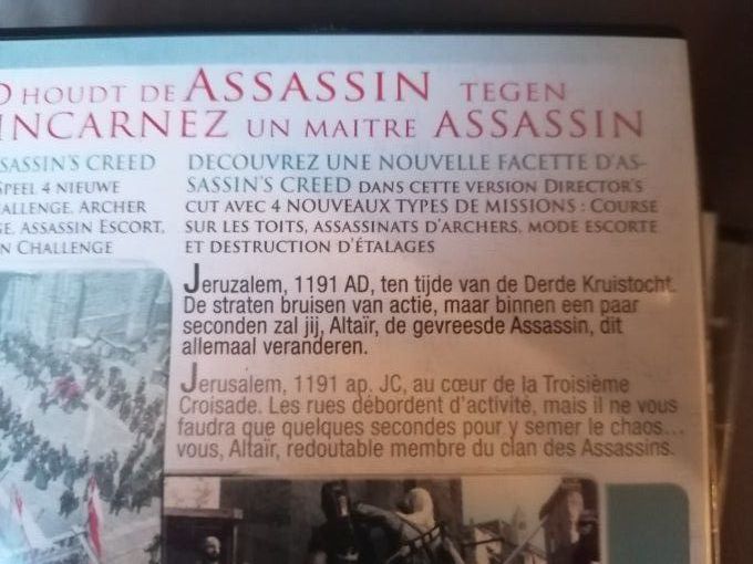 4 Jeux video Pc CD rom windows assasins creed